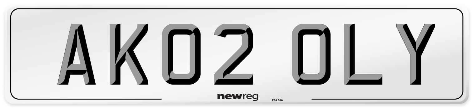 AK02 OLY Number Plate from New Reg
